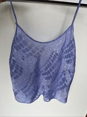 Secret Treasures Lavender Sheer Snake-Print Camisole